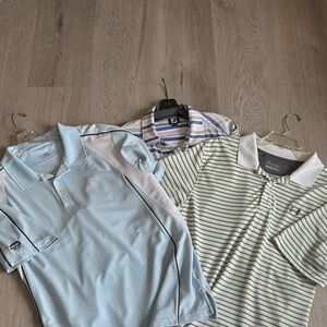 Men's Polo Shirt Set - Light Blue, Striped, and Multicolor